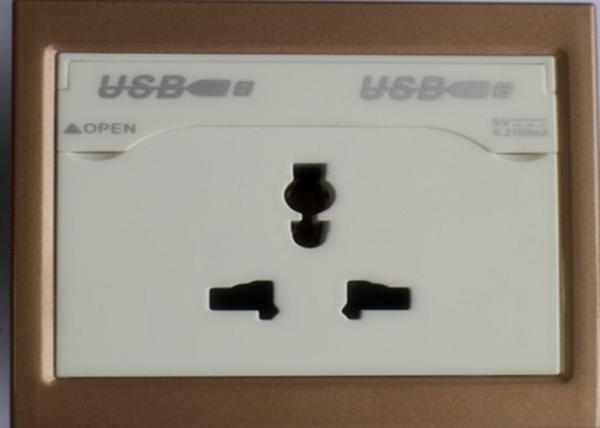 Buy cheap 220V Double USB Wall Socket On - Off Operations Exceed 40000 Times With Earth Contact from wholesalers