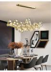 LED chandeliers home decor gold crystal lamp living room rectangular high