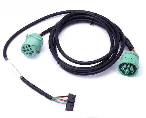 Green Deutsch 9-Pin J1939 Female to Molex 20 Pin Female and J1939 Male Y Adapter
