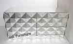3D Faceted Mirrored Bedroom Chest With 8 Drawers Wooden Material Body