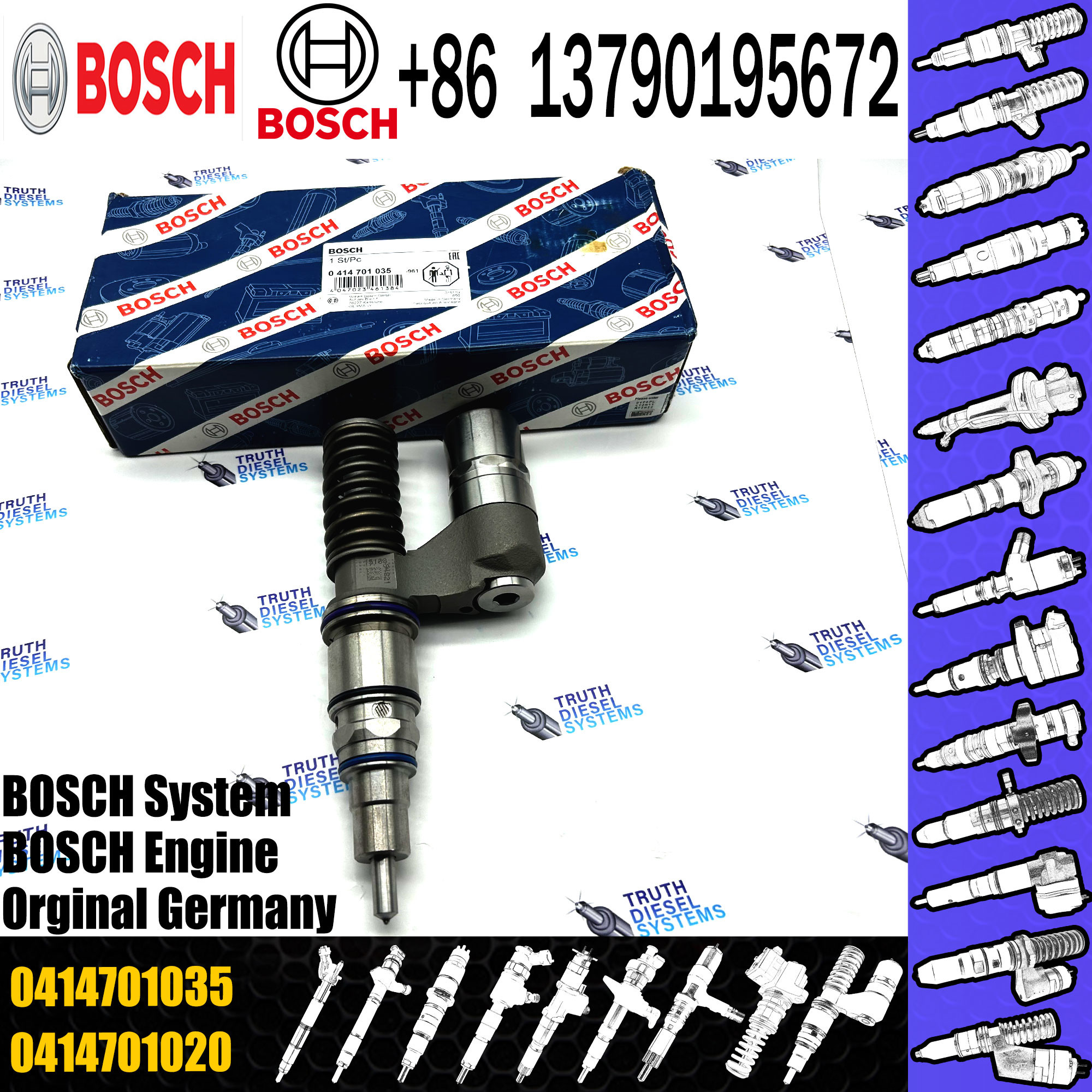 Diesel Engine Fuel Injector 0414701035 0414701060 0414701068