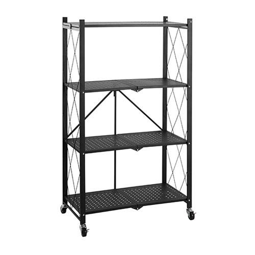 Buy cheap Black 4 Layer Folding Mobile Steel Shelving Unit Paint Spraying from wholesalers