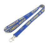Yellow Logo Woven Neck Lanyards ID Card Neck Lanyard With Thumb Trigger