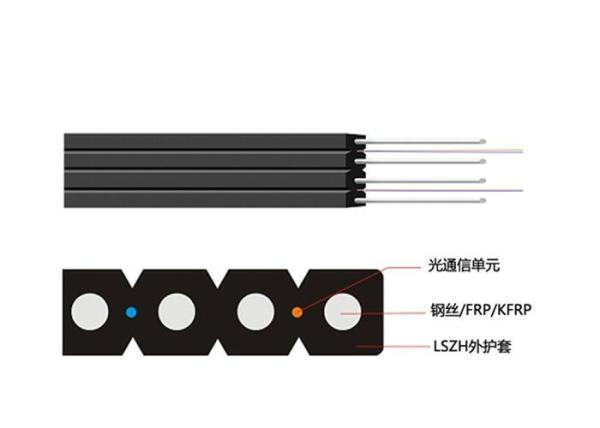 Buy cheap FTTH Double-fly Indoor Drop Cable FRP/KFRP Strength Member Optical Fiber Cable from wholesalers