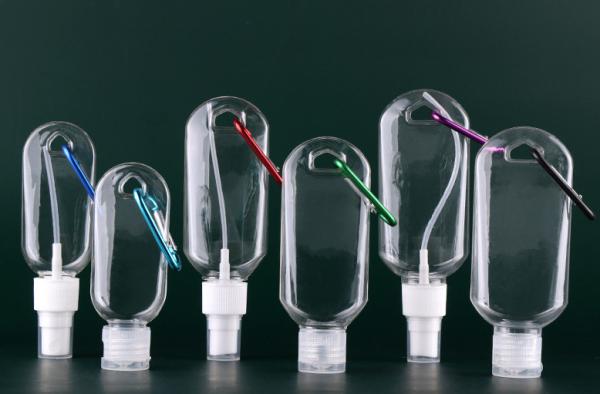Buy cheap Eco Keychain Spray Bottles PET Refillable Portable Hand Sanitizer 2.1oz from wholesalers