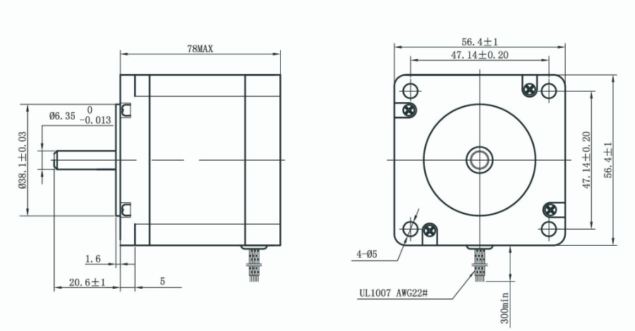 Nema23 High Torque Hybrid Stepper Motor CE Certificated 57mm