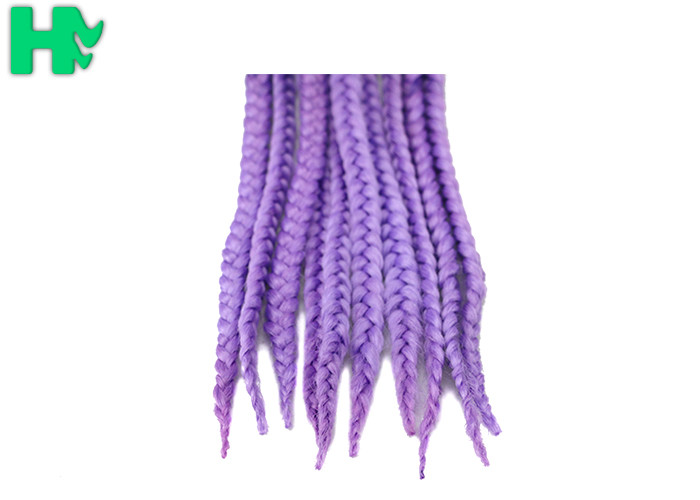 Braid Purple 24 Inch Synthetic Hair Pieces , False Hair Pieces Hair Extensions Type