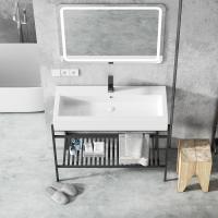 Buy cheap Floor Mounted Hotel Bathroom Cabinet European Ceramic Sink Vanity Unit With product