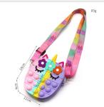 Fidget Push Bubbles Toy Rainbow Unicorn Coin Purse Wallet Ladies Silica