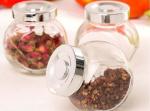 Glass storage jar with electroplating acrylie lid top Food Grade Glass Candy