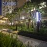 Buy cheap Large Stainless Steel Outdoor Sculpture Geometric Leaf Shaped Pavilion In Courtyard Square from wholesalers
