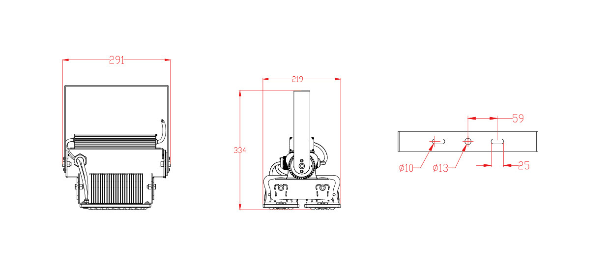 CRI 70 6500K 160LM/W 100W Outdoor LED Flood Lights