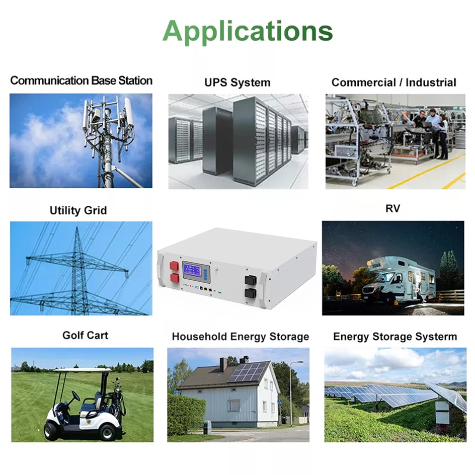 48V 120Ah 6Kwh LiFePO4 Battery 51.2V 100Ah 60Ah 6000+ Cycles
