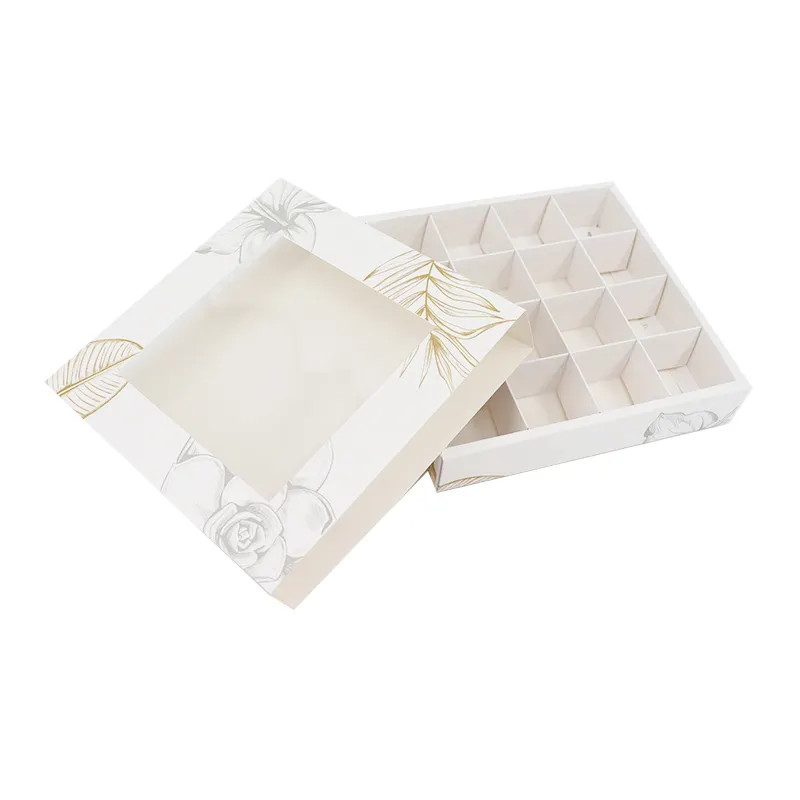 Custom Luxury Paper Gift Food Candy Chocolate Bonbon Boxes Packaging With Clear Window