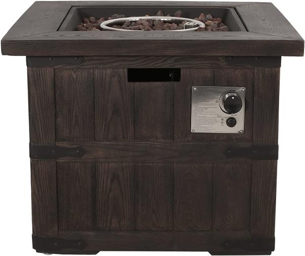 Buy cheap Brown Wood Gas Square Fire Pit For Gardern Indoor Outdoor from wholesalers
