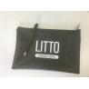 Buy cheap Black PVC Pu Leather Zipper Bank Bags Recyclable For Coins Money from wholesalers