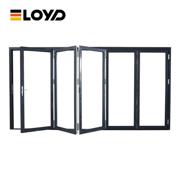 Buy cheap Aluminium Accordion Glass Folding Patio Doors Trifold Collapsible Fire Rated from wholesalers
