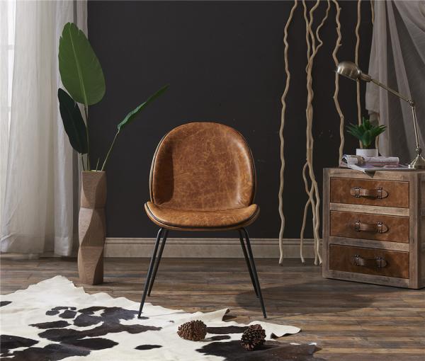 Buy cheap Beautiful Looking Leather Leisure Chair Black Matte Paint Metal Legs Room Decoration from wholesalers