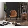 Buy cheap Beautiful Looking Leather Leisure Chair Black Matte Paint Metal Legs Room Decoration from wholesalers