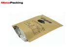 Aluminum Foil Kraft Paper Food Bags Stand Up Zipper Lock Customs Size Gravure