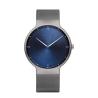 Buy cheap Sanded Grey Mens Metal Strap Watches With Blue Face Japanese Quartz from wholesalers