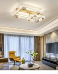 Luxury Living Room Smart Led Chandelier Modern Hall Glossy K9 Crystal Ceiling