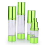 Cosmetic Travel Airless Pump Spray Bottle 50 Ml 15ml 30ml 40ml Shiny Green Pink