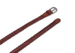 Women Leather 2.5cm Skinny Waist Belts Full Grain Braided