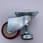 5 Inch Adjustable Foot Red Polyurethane Caster Wheels