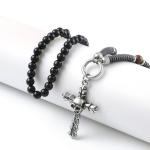 Retro hip-hop stainless steel cross skull pendant, trendy boyfriend necklace