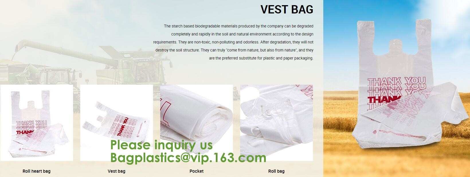 Manufacture 100% biodegradable Home compost or OK compost Durable Supermarket food waste garbage bags, bagease, package