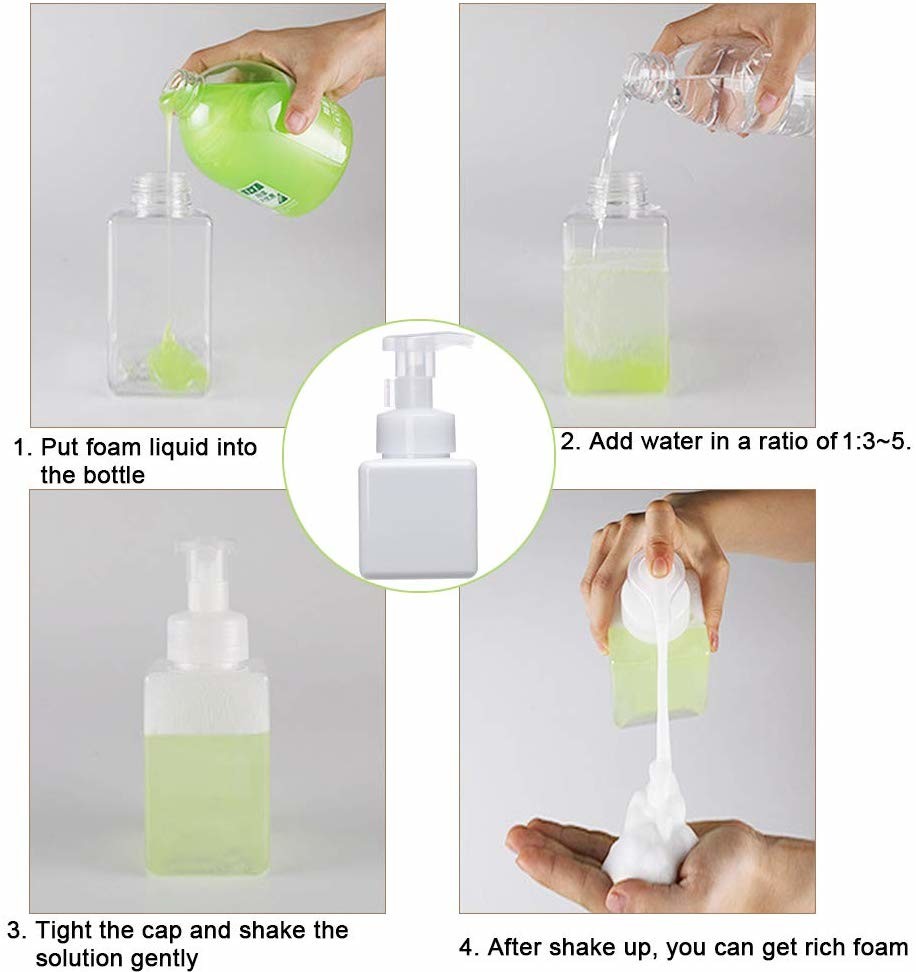 Cosmetic Packing Lotion Pump Bottle White Foam Pump Dispenser Bottle
