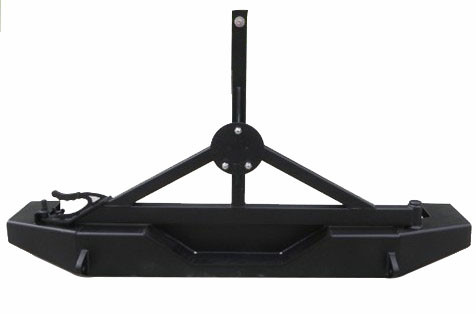 BLACK REAR BUMPER WITH SPARE TIRE CARRIER FOR JEEP WRANGLER 07+