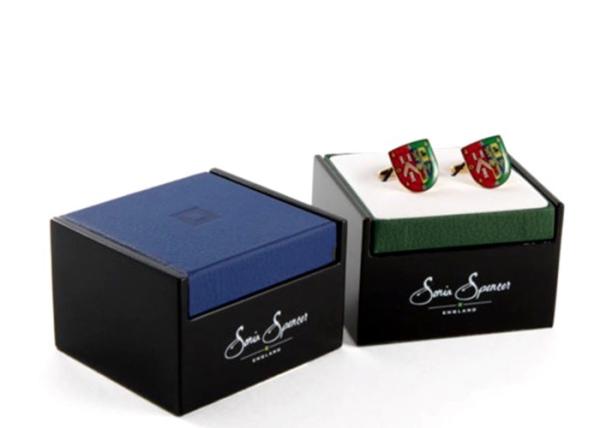 Buy cheap Leatherette Navy Gift Packing Box Blue Paper Cufflink Box Packaging from wholesalers