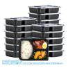 Buy cheap Packaging 3 Compartments Takeout Boxes Black Microwave Plastic Lunch Box Food Containers Wholesale from wholesalers