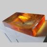 Buy cheap Amber Color Glazed Glass Wash Basin Tap Hole Free Glass Vessel Sinks from wholesalers