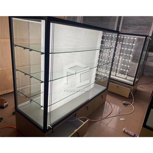 Buy cheap Frameless Full View Wall Display Showcase Glass Cabinet Jewelry Shop Interior from wholesalers