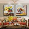 Buy cheap Abstract Impression Hand Painted Oil Painting 6 Color Print Flower Canvas Wall Art Painting from wholesalers