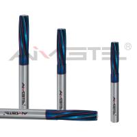 Buy cheap 4 Flutes Left Hand Spiral Reamer Bule Nano Coating Tungsten Carbide Reamer H7 product