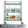 Buy cheap Lab Rolling Cart 3 Shelves Shelf Stainless Steel Rolling Cart Catering Dental Utility Cart Commercial Wheel Dolly from wholesalers