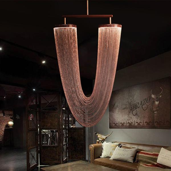 Buy cheap Modern Aluminum Chain Tassel Chandelier Home Kitchen Island rose gold Chandelier(WH-MI-416) from wholesalers