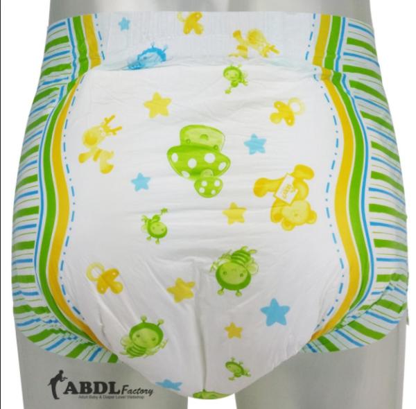 Wholesome Disposable ABDL Adult Diaper Fluff Pulp and Cute Cartoon Print