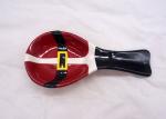 Red And Black Santa Claus Christmas Spoon Rest , 9 Inch Ceramic Spoon Holder