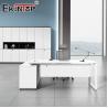 Buy cheap Customizable White Office Desk With Metal Frame Wooden Desktop from wholesalers