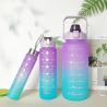 Buy cheap 3PCS Sports Water Bottles With Straw Motivational 64oz 32oz 10oz Leakproof Half Gallon 2L Water Jugs For Sports Office Gym from wholesalers