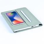 Led Logo Smart Luxury Travelers Power Bank Wireless Charging Notebook A5 Pu