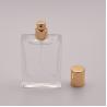 Buy cheap 50ml Flat Glass Perfume Bottle With Small Gold Cap from wholesalers
