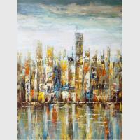 Buy cheap Contemporary Oil Paintings , Professional Modern Cityscape Wall Canvas product