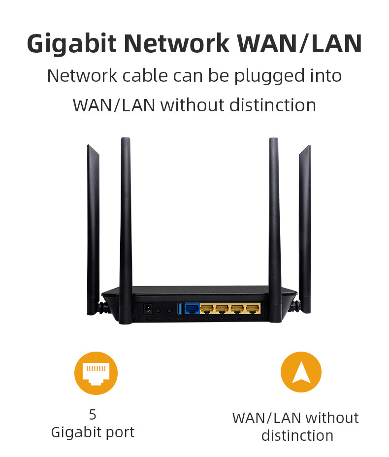 5G WiFi 6 Gigabit Router 802.11ax Dual Band Wireless Router