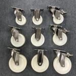 5 Inch SS Casters With Side Lock Solid Nylon Plate Casters Customize